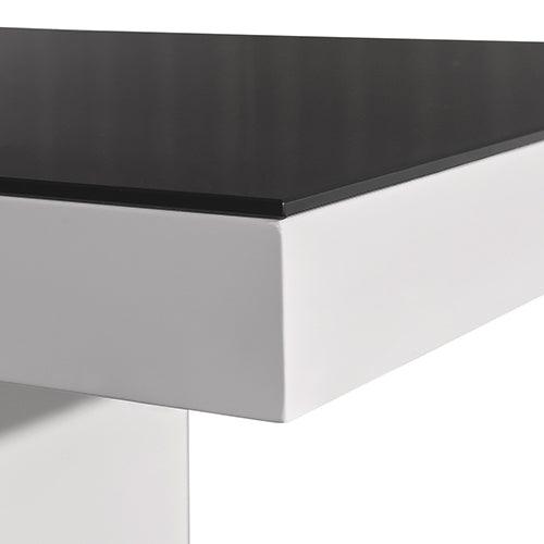 Buy Dining Table in Rectangular Shape High Glossy MDF Wooden Base Combination of Black & White Colour discounted | Products On Sale Australia