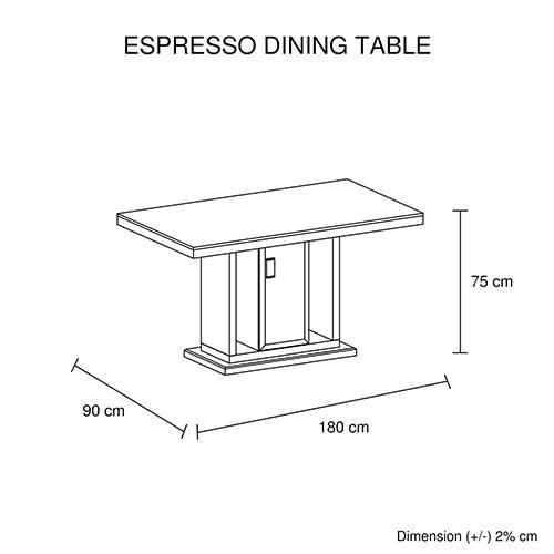 Buy Dining Table in Rectangular Shape High Glossy MDF Wooden Base Combination of Black & White Colour discounted | Products On Sale Australia