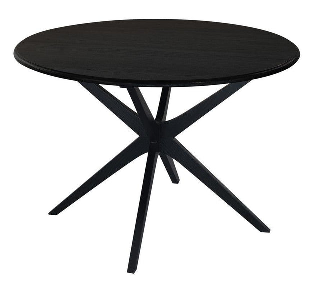 Dion Solid Oak Round Dining Table (Black) Products On Sale Australia | Home & Garden > Home & Garden Others Category