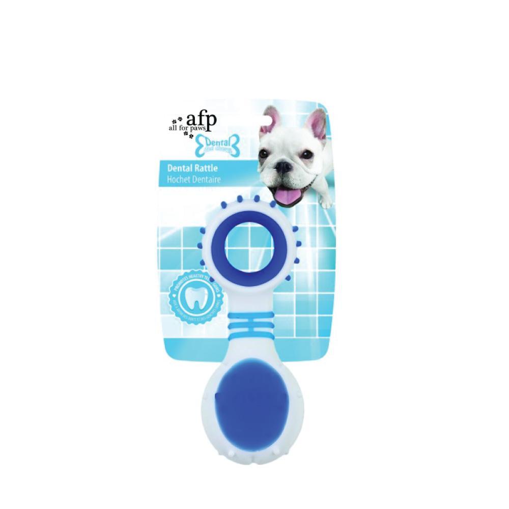 Buy Dog Dental Rattle - Blue Puppy Teething + Cleaning Gums Rubber Ridges Chew discounted | Products On Sale Australia