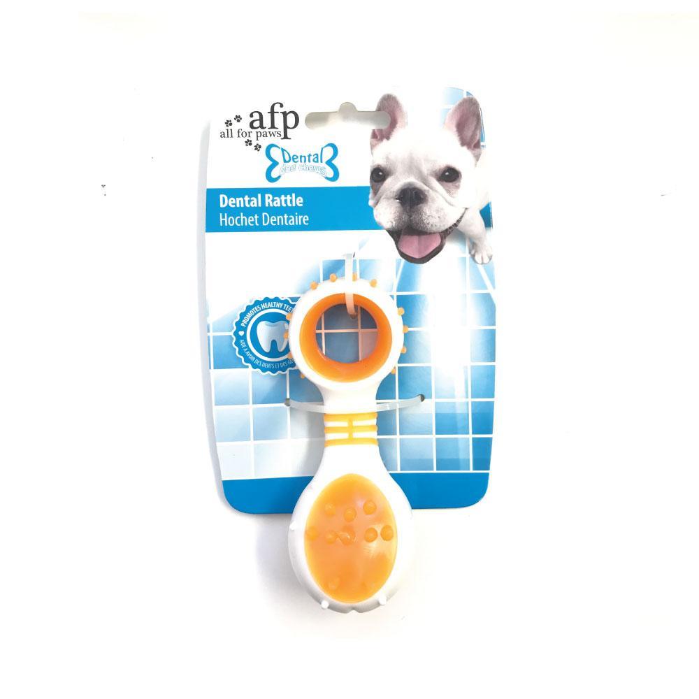 Buy Dog Dental Rattle - Orange Puppy Teething + Cleaning Gums Rubber Ridges Chew discounted | Products On Sale Australia