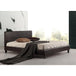 Buy Double PU Leather Bed Frame Brown discounted | Products On Sale Australia