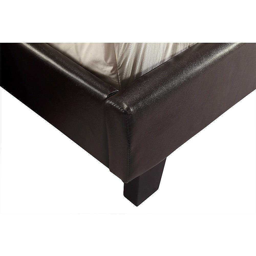 Buy Double PU Leather Bed Frame Brown discounted | Products On Sale Australia