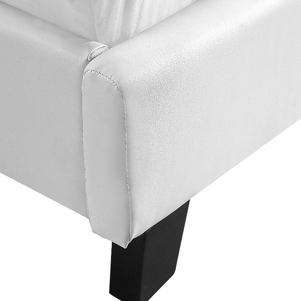 Buy Double PU Leather Bed Frame White discounted | Products On Sale Australia