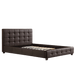 Buy Double PU Leather Deluxe Bed Frame Brown discounted | Products On Sale Australia