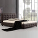 Buy Double PU Leather Deluxe Bed Frame Brown discounted | Products On Sale Australia