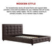 Buy Double PU Leather Deluxe Bed Frame Brown discounted | Products On Sale Australia