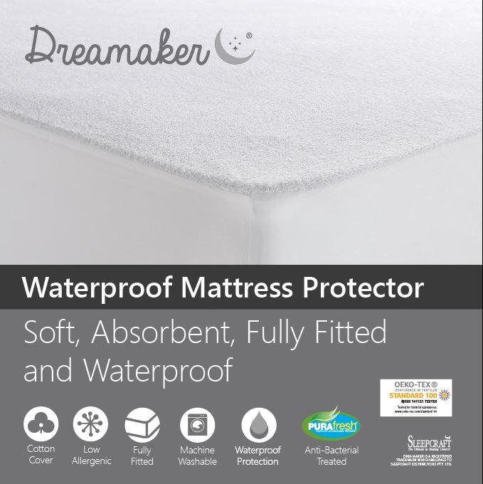 Buy Dreamaker Waterproof Fitted Mattress Protector King Bed discounted | Products On Sale Australia