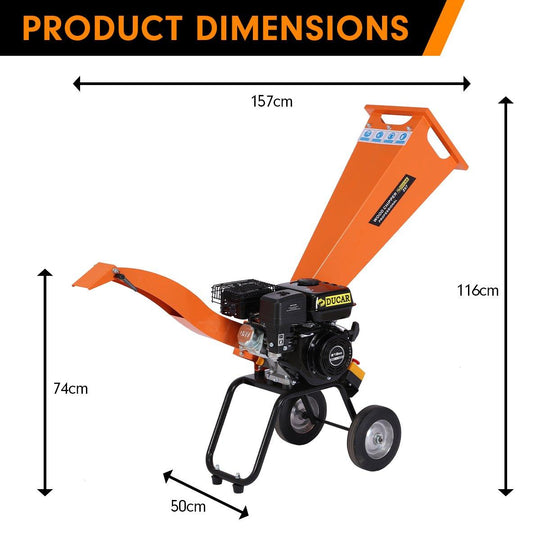 Buy Ducar 7hp Wood Chipper Shredder Mulcher Grinder Petrol Orange discounted | Products On Sale Australia