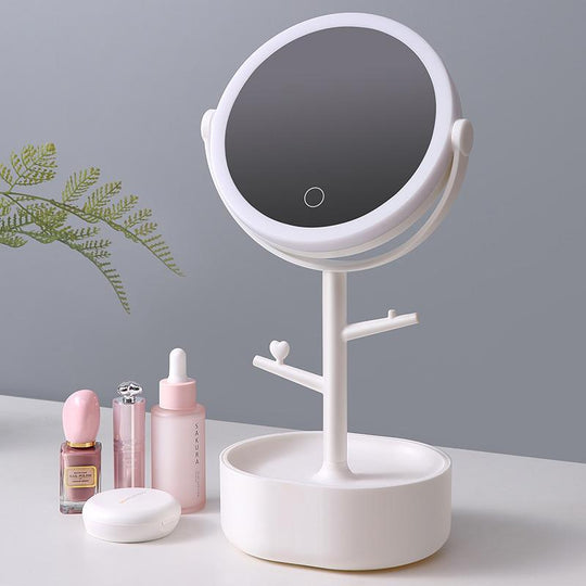 Buy Ecoco Smart LED Light Cosmetic Makeup Mirror USB Touch Screen Home Desk Vanity 360° Pink discounted | Products On Sale Australia