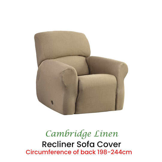 Buy Elan Cambridge Extra-stretch Couch Cover Linen One Seater Recliner Linen discounted | Products On Sale Australia