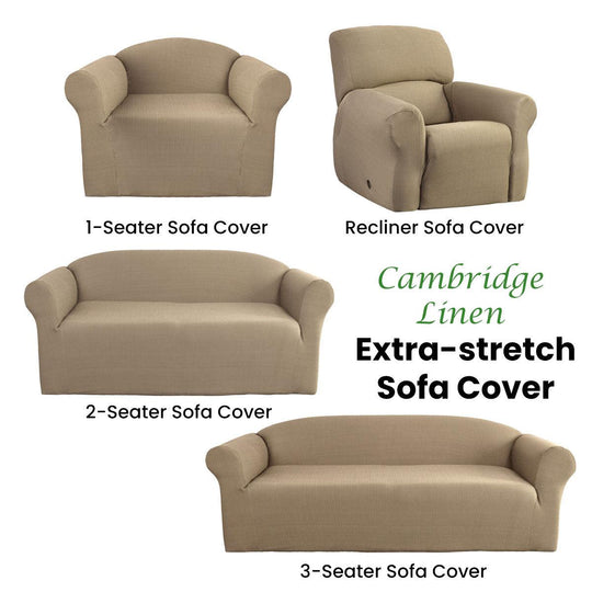 Buy Elan Cambridge Extra-stretch Couch Cover Linen One Seater Recliner Linen discounted | Products On Sale Australia