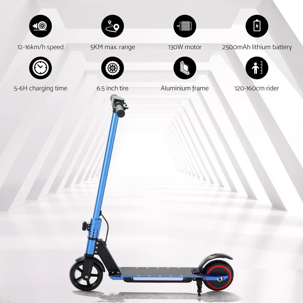 Buy Electric Scooter 130W 16KM/H LED Light Folding Portable Riding Commuter Blue discounted | Products On Sale Australia