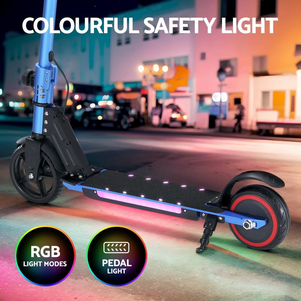 Buy Electric Scooter 130W 16KM/H LED Light Folding Portable Riding Commuter Blue discounted | Products On Sale Australia