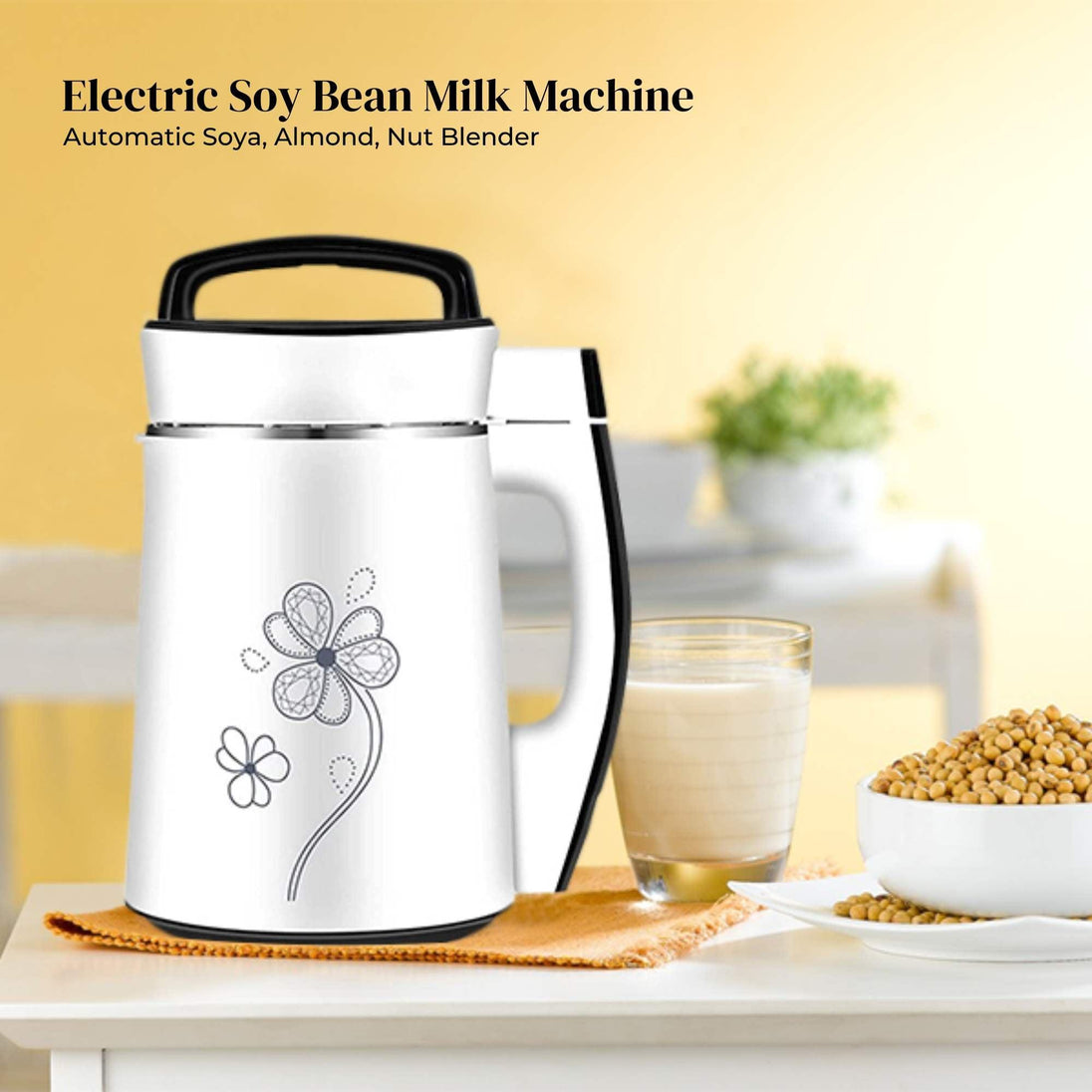 Buy Electric Soy Bean Milk Maker Machine - Automatic Soya Almond Nut Blender discounted | Products On Sale Australia