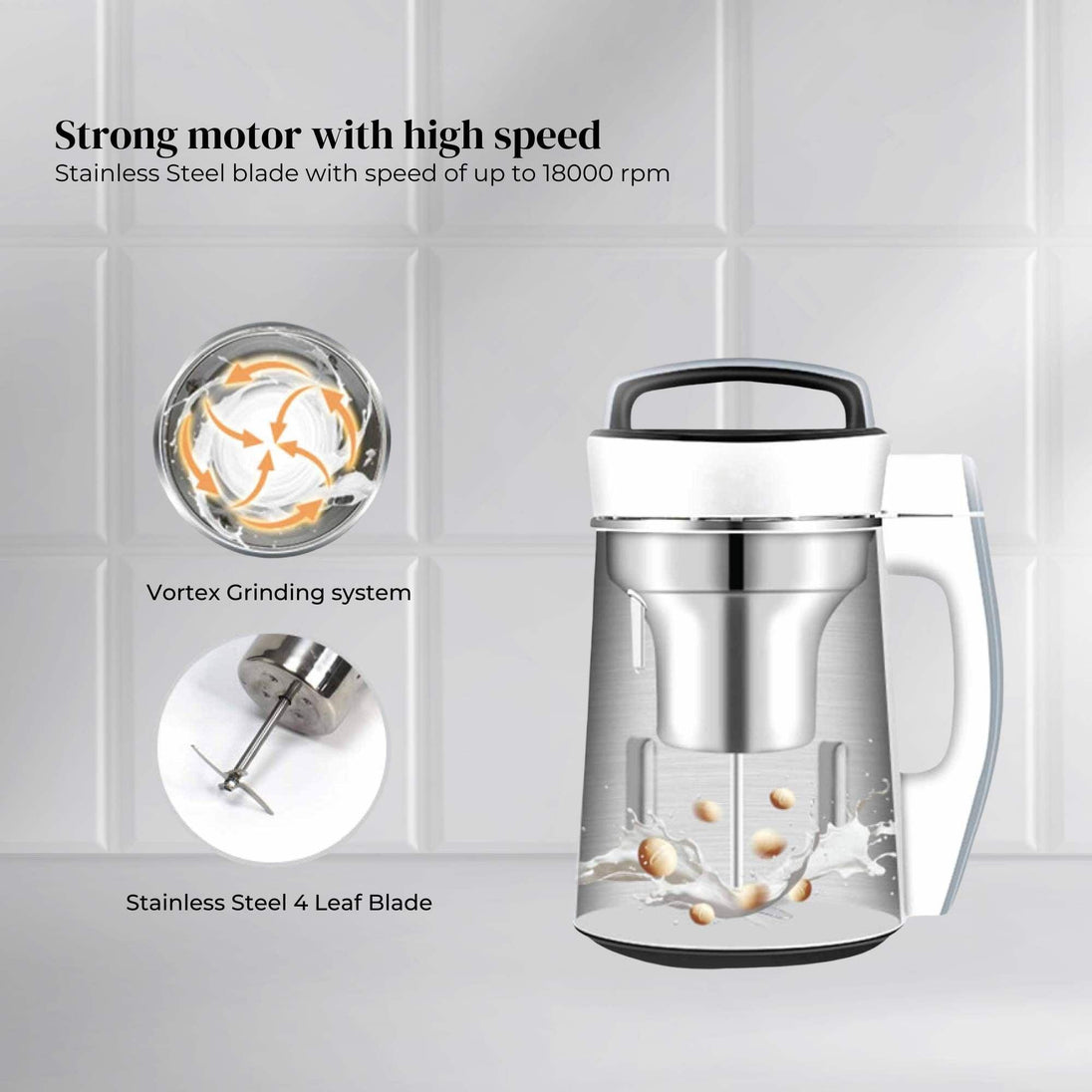 Buy Electric Soy Bean Milk Maker Machine - Automatic Soya Almond Nut Blender discounted | Products On Sale Australia