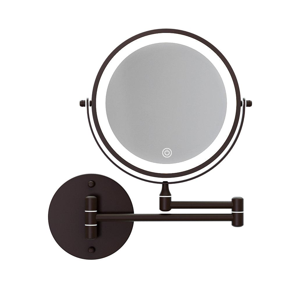 Buy Embellir Extendable Makeup Mirror 10X Magnifying Double-Sided Bathroom Brown discounted | Products On Sale Australia