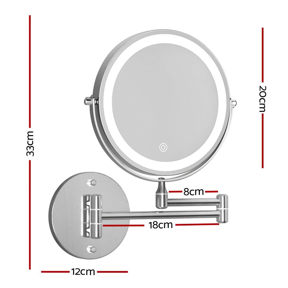 Buy Embellir Extendable Makeup Mirror 10X Magnifying Double-Sided Bathroom Silver discounted | Products On Sale Australia