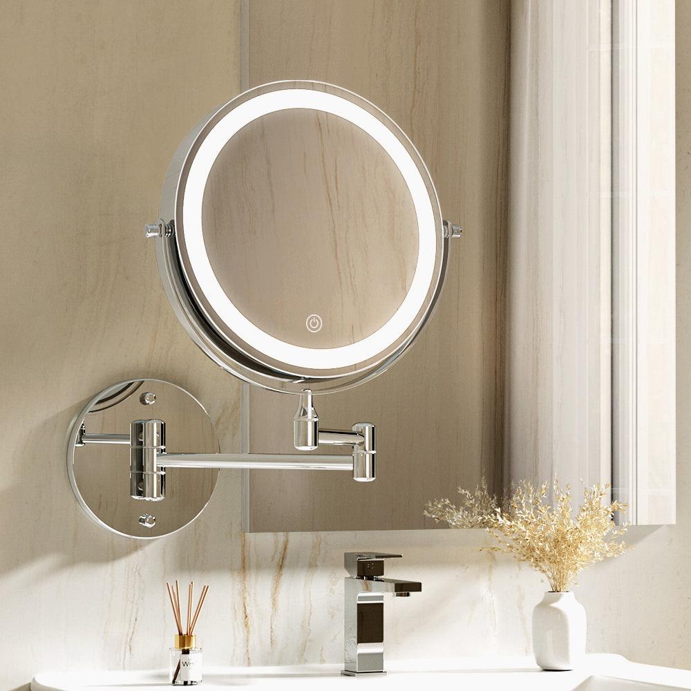 Buy Embellir Extendable Makeup Mirror 10X Magnifying Double-Sided Bathroom Silver discounted | Products On Sale Australia