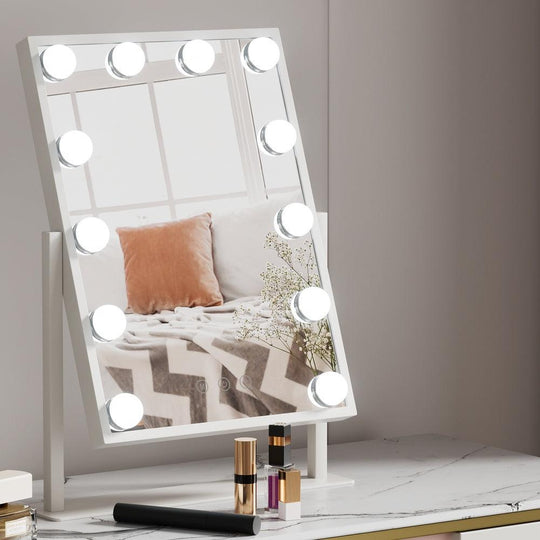 Buy Embellir Makeup Mirror 30x41cm Hollywood Vanity with LED Light Rotation Tabletop discounted | Products On Sale Australia