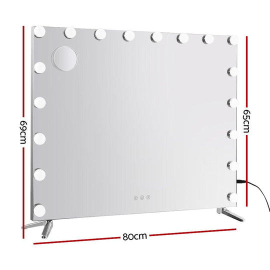 Buy Embellir Makeup Mirror 80x65cm Hollywood Vanity with LED Light Tabletop Wall discounted | Products On Sale Australia