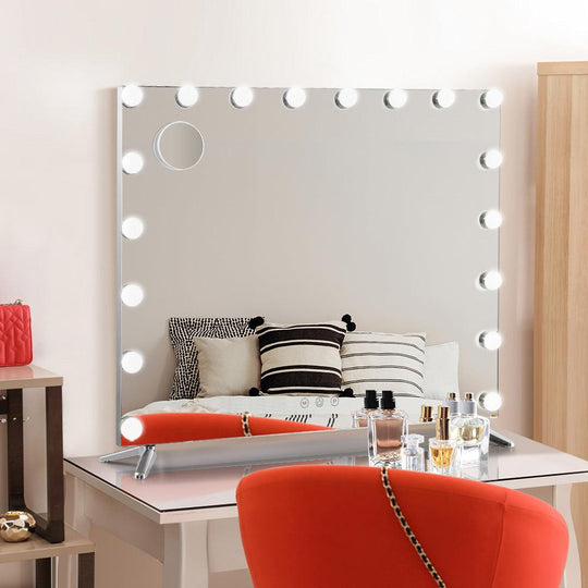 Buy Embellir Makeup Mirror 80x65cm Hollywood Vanity with LED Light Tabletop Wall discounted | Products On Sale Australia