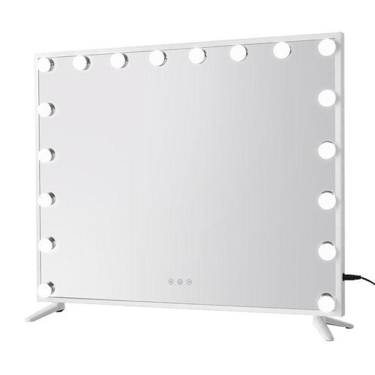 Buy Embellir Makeup Mirror 80x65cm Hollywood Vanity with LED Light Tabletop White discounted | Products On Sale Australia