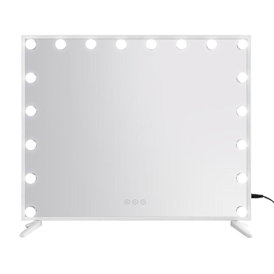 Buy Embellir Makeup Mirror 80x65cm Hollywood Vanity with LED Light Tabletop White discounted | Products On Sale Australia