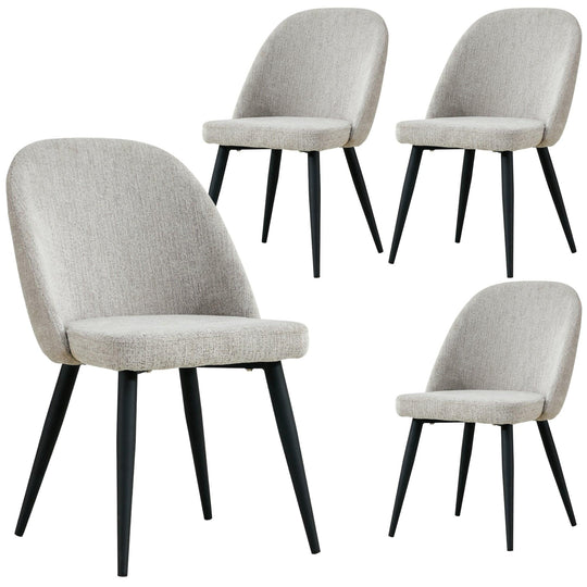 Buy Erin Dining Chair Set of 4 Fabric Seat with Metal Frame - Quartz discounted | Products On Sale Australia