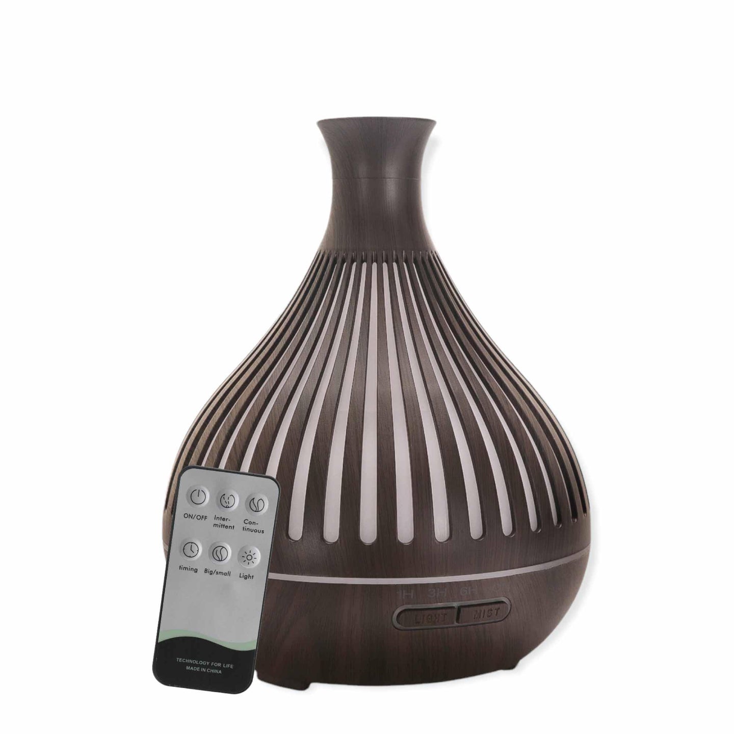 Buy Essential Oil Aroma Diffuser - 400ml Remote Dark Wood Ultrasonic Mist Humidifier discounted | Products On Sale Australia