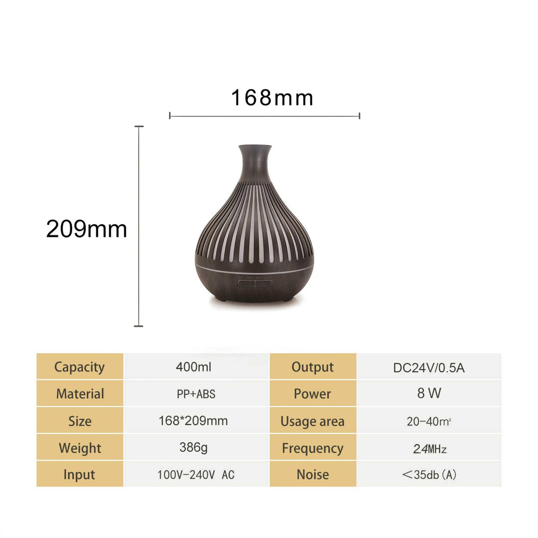 Buy Essential Oil Aroma Diffuser - 400ml Remote Dark Wood Ultrasonic Mist Humidifier discounted | Products On Sale Australia