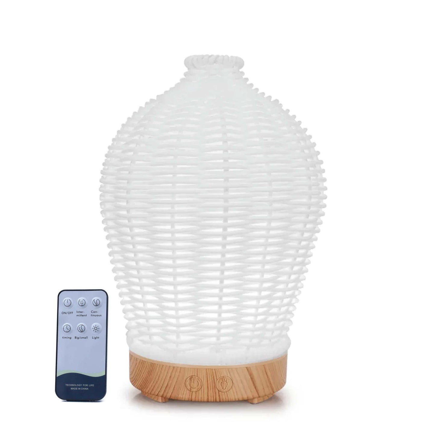 Buy Essential Oil Aroma Diffuser and Remote - 100ml Rattan White Mist Humidifier discounted | Products On Sale Australia