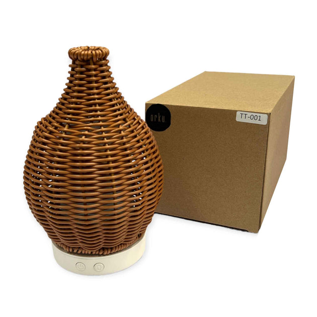 Buy Essential Oil Aroma Diffuser and Remote - 100ml Rattan Woven Mist Humidifier discounted | Products On Sale Australia