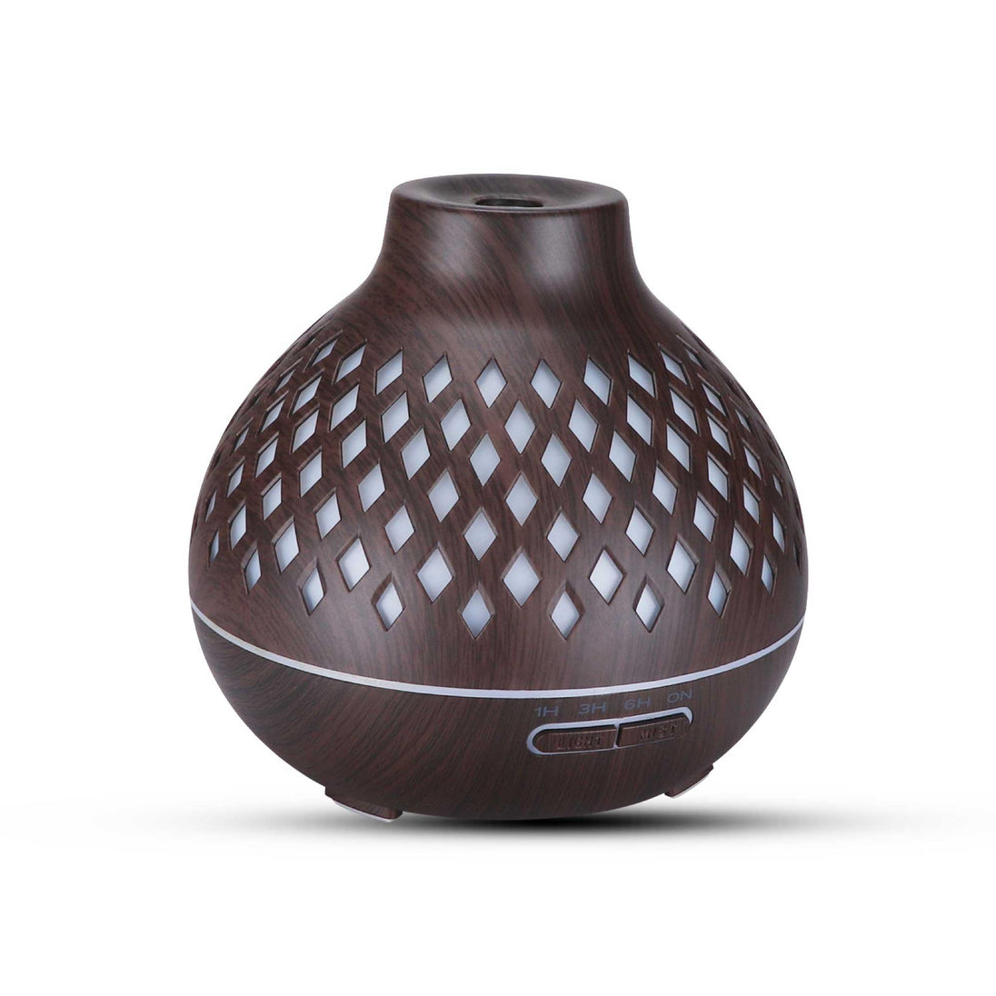 Buy Essential Oil Aroma Diffuser and Remote - 400ml Hollowed Wood Mist Humidifier discounted | Products On Sale Australia