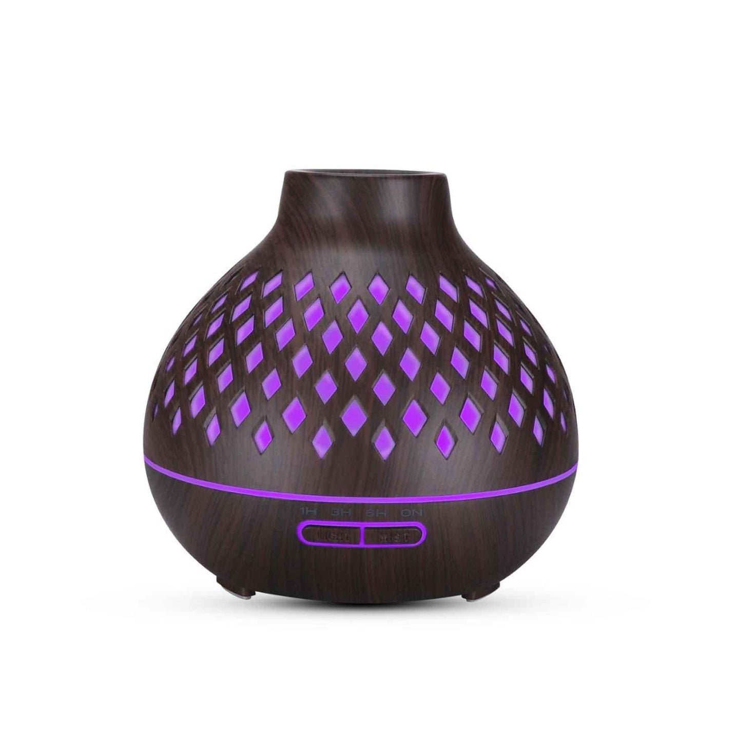 Buy Essential Oil Aroma Diffuser and Remote - 400ml Hollowed Wood Mist Humidifier discounted | Products On Sale Australia