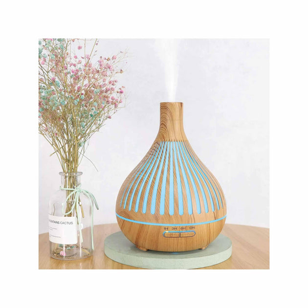 Buy Essential Oil Aroma Diffuser and Remote - 400ml Narrow Top Wood Mist Humidifier discounted | Products On Sale Australia