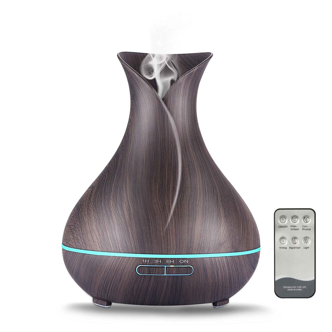 Buy Essential Oil Aroma Diffuser and Remote - 400ml Tulip Dark Ultrasonic Humidifier discounted | Products On Sale Australia