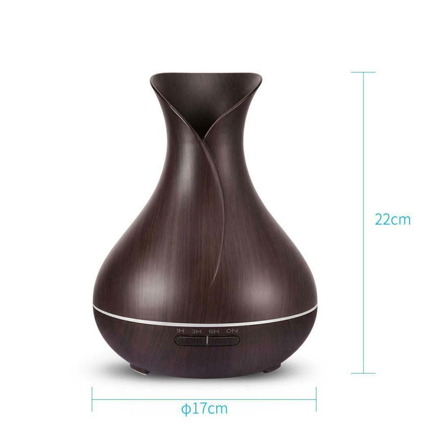 Buy Essential Oil Aroma Diffuser and Remote - 400ml Tulip Dark Ultrasonic Humidifier discounted | Products On Sale Australia