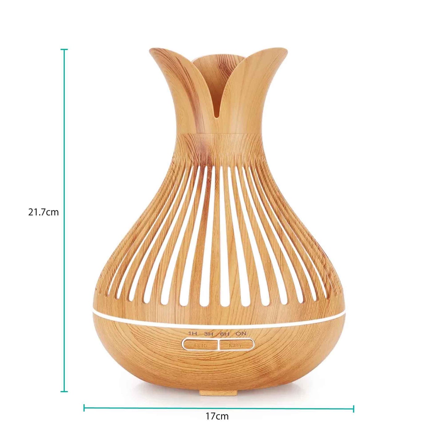 Buy Essential Oil Aroma Diffuser and Remote - 500ml Flower Top Wood Mist Humidifier discounted | Products On Sale Australia