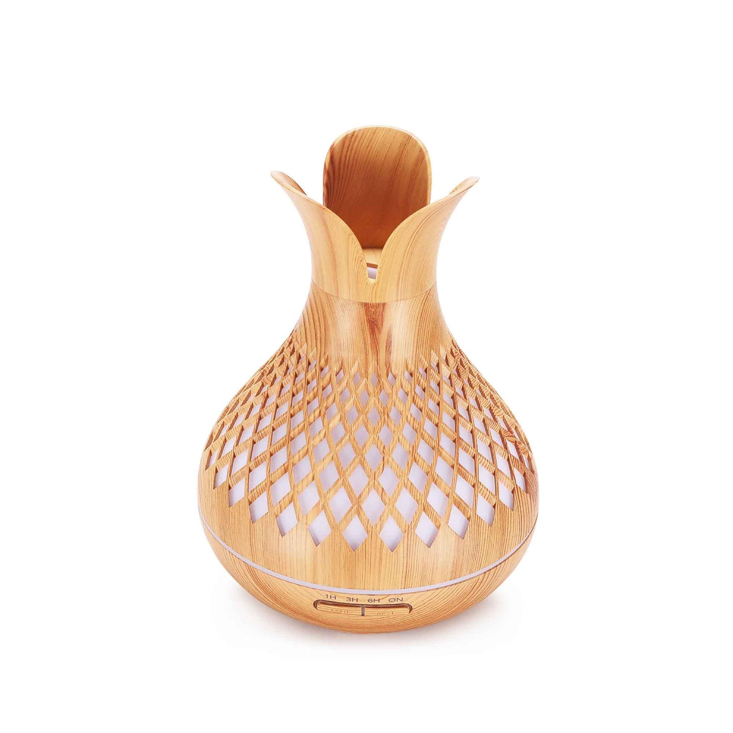 Buy Essential Oil Aroma Diffuser and Remote - 500ml Vase Flower Wood Mist Humidifier discounted | Products On Sale Australia