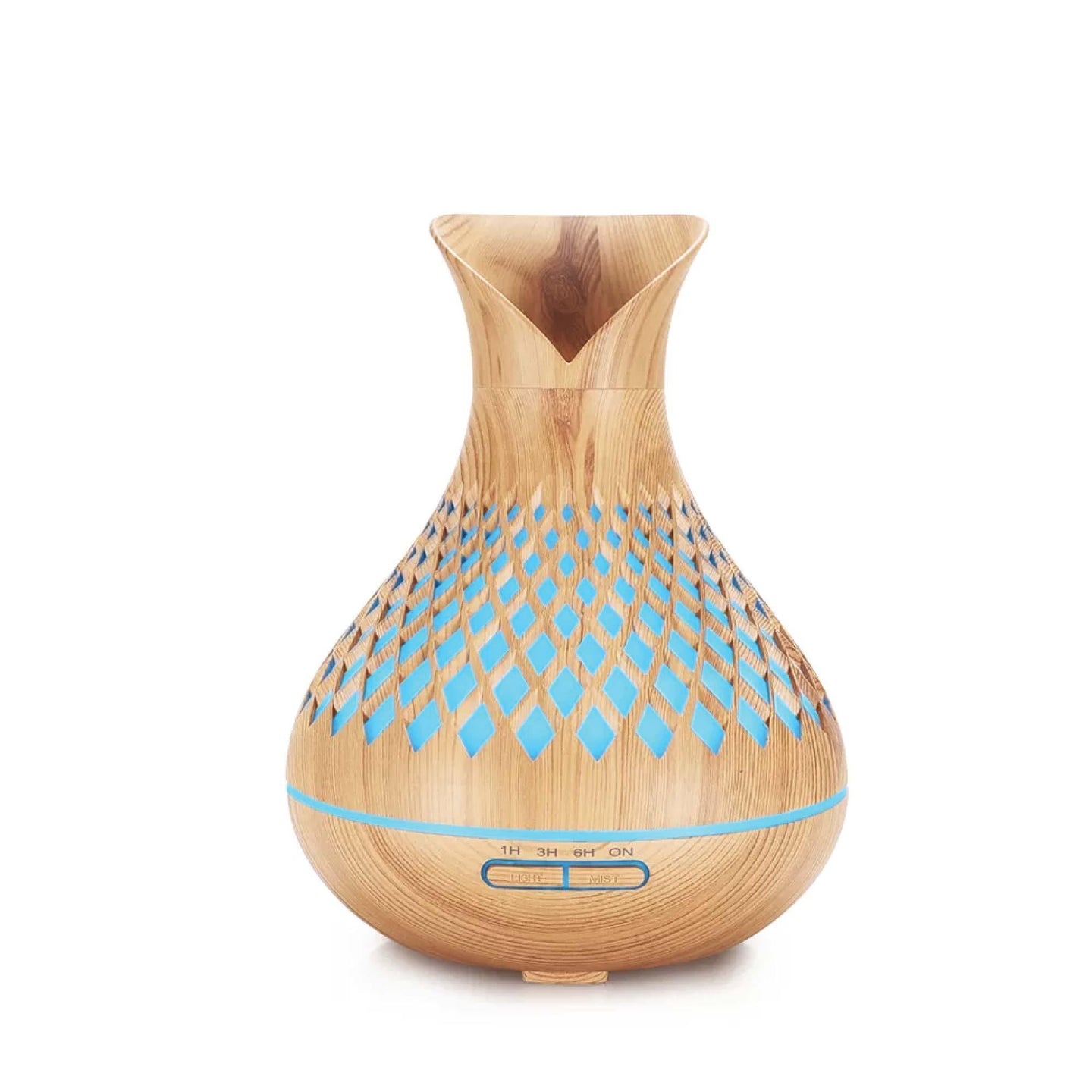 Buy Essential Oil Aroma Diffuser and Remote - 500ml Vase Tulip Wood Mist Humidifier discounted | Products On Sale Australia