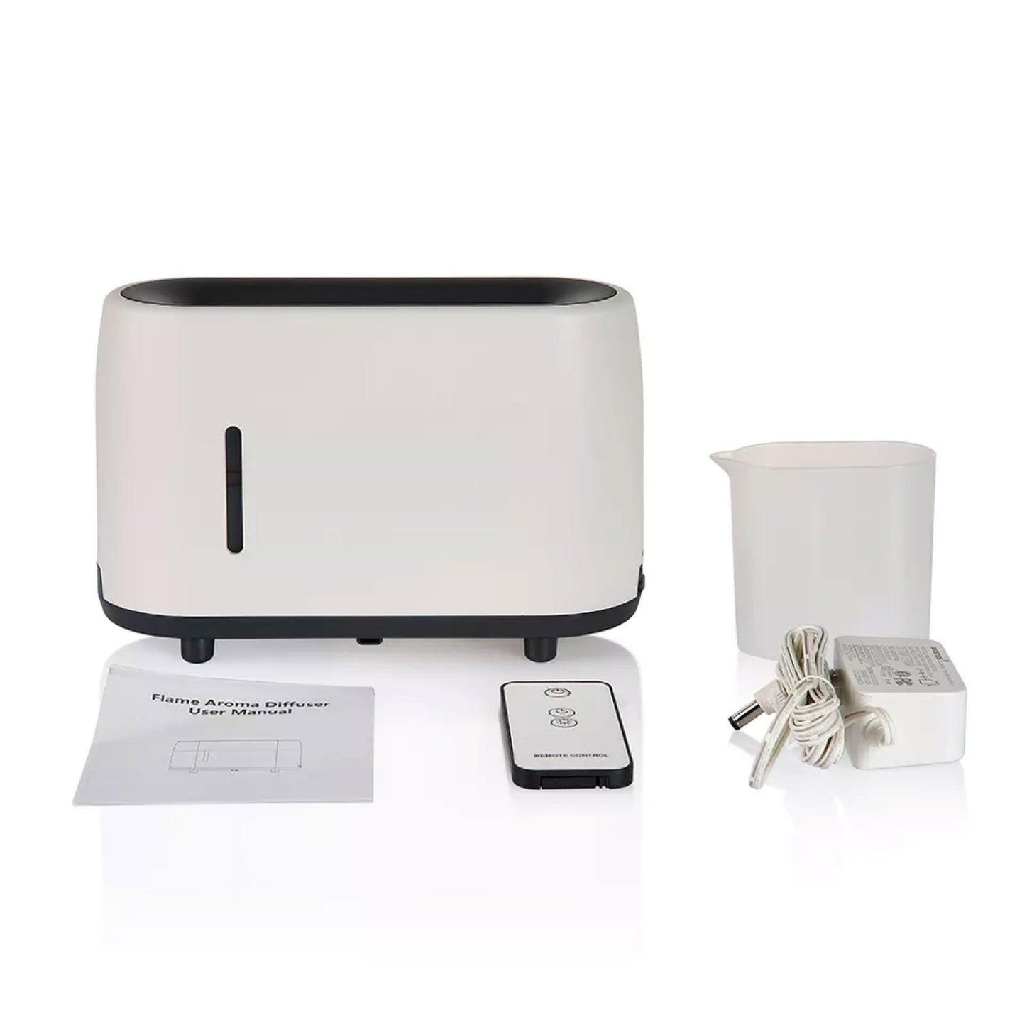 Buy Essential Oil Aroma Diffuser and Remote - White 240ml Flame Fire Style Air Humidifier discounted | Products On Sale Australia