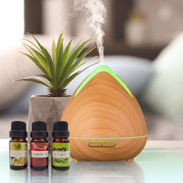 Buy Essential Oils Ultrasonic Aromatherapy Diffuser Air Humidifier Purify 400ML - Light Wood discounted | Products On Sale Australia