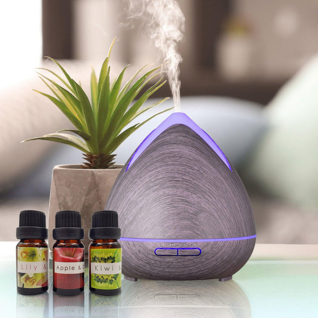 Buy Essential Oils Ultrasonic Aromatherapy Diffuser Air Humidifier Purify 400ML - Violet discounted | Products On Sale Australia