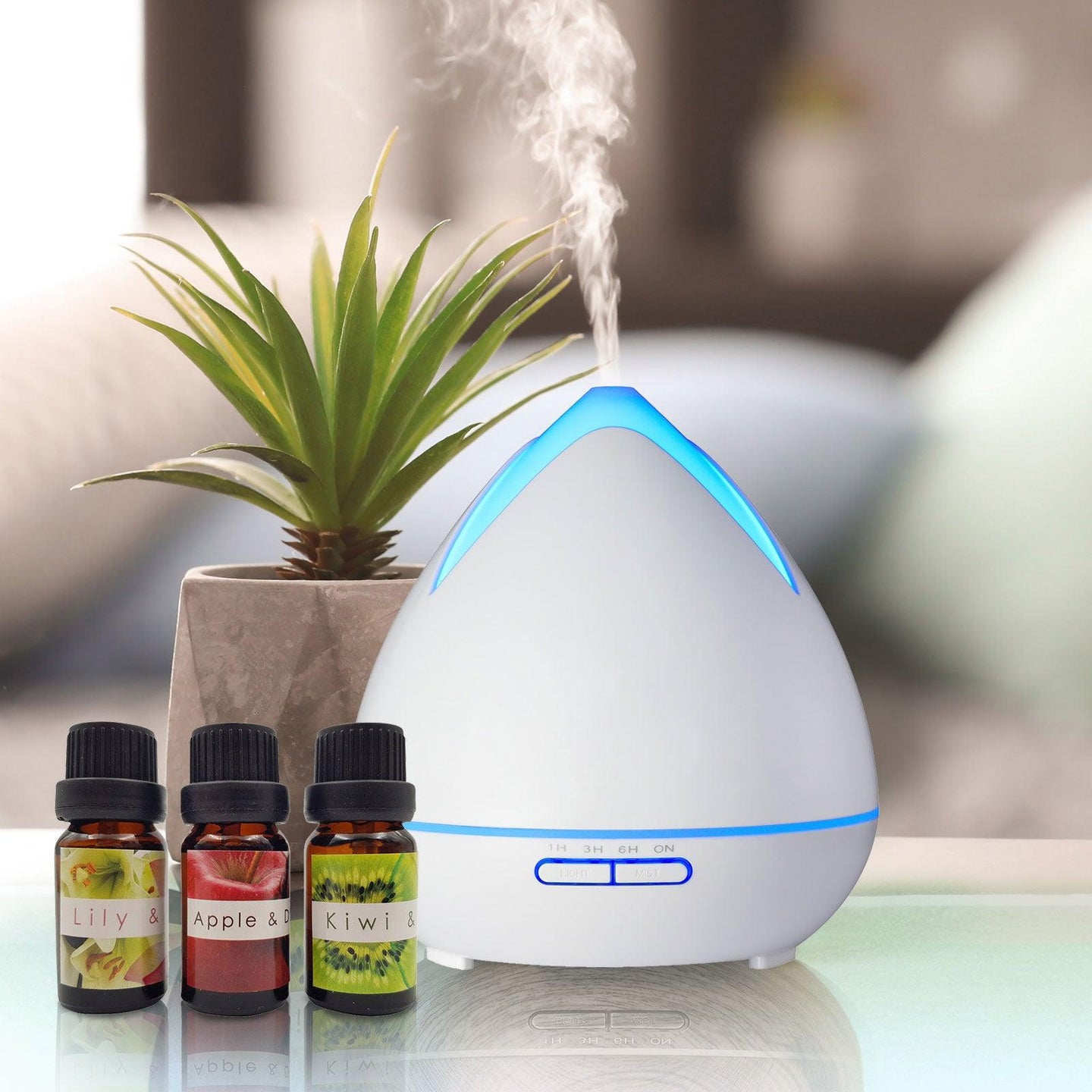 Buy Essential Oils Ultrasonic Aromatherapy Diffuser Air Humidifier Purify 400ML - White discounted | Products On Sale Australia