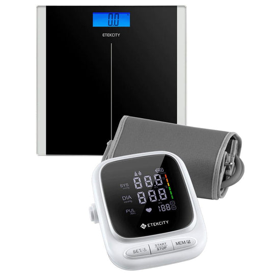 Buy Etekcity Digital Body Weight Bathroom Scale, Black & Etekcity Smart Blood Pressure Monitor, White Bundle discounted | Products On Sale Australia