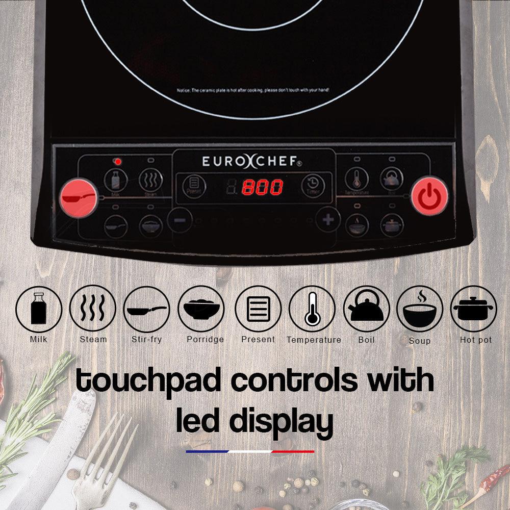 Buy EuroChef Electric Induction Portable Cooktop Ceramic Hot Plate Kitchen Cooker 10AMP discounted | Products On Sale Australia