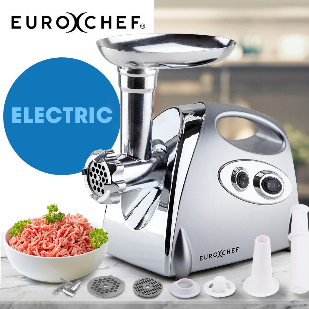 Buy EUROCHEF Electric Meat Grinder, Stainless Steel Mincer Sausage Filler Kibbe Maker, Silver discounted | Products On Sale Australia