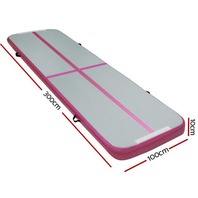 Everfit 3m x 1m Air Track Mat Gymnastic Tumbling Pink and Grey Products On Sale Australia | Sports & Fitness > Fitness Accessories Category