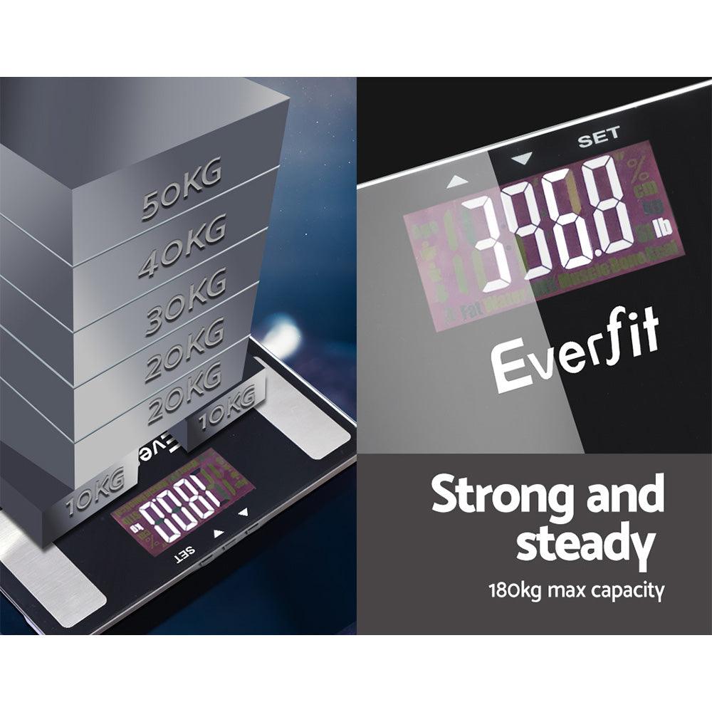 Buy Everfit Body Fat Bathroom Scale Weighing Wireless Bluetooth Gym 180KG discounted | Products On Sale Australia